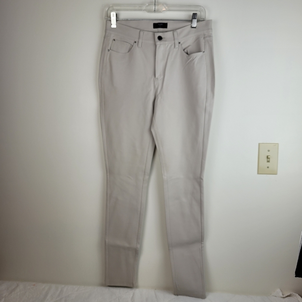 Tahari T Ponte Knit Ecru Ivory Skinny Classic Ponte Pants 5 Pockets NWT Office 4